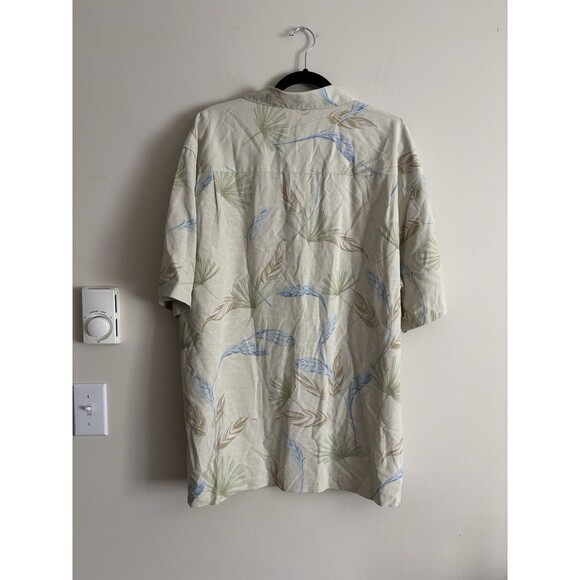 Joseph & Feiss Mens XXL 100% Silk Hawaiian Shirt Button Up Tropical Summer Beach - Picture 4 of 4
